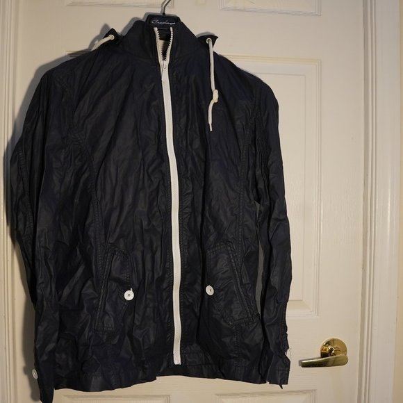 EDC By Esprit Men's Full Zip Hoodie Windbreaker Jacket Black Size Large - Picture 2 of 4